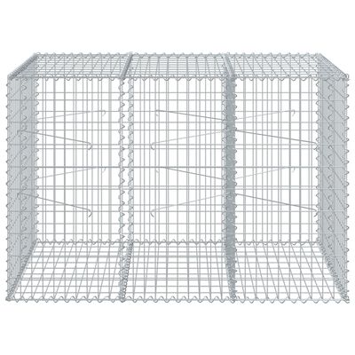 vidaXL Gabion Basket with Cover 150x100x100 cm Galvanised Iron