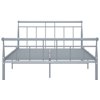 vidaXL Bed Frame without Mattress Grey Metal 140x200 cm