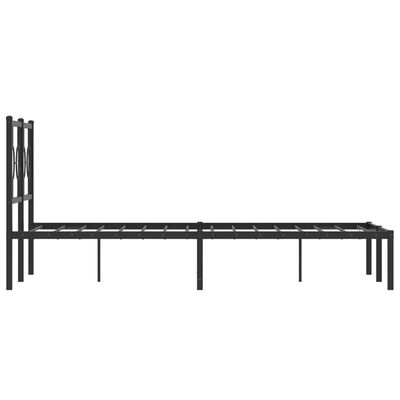 vidaXL Metal Bed Frame without Mattress with Headboard Black 120x200 cm