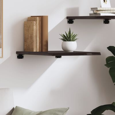 vidaXL Wall Shelf Dark Brown 40x60x2 cm Treated Solid Wood Oak