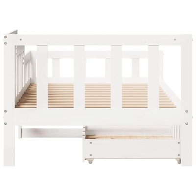 vidaXL Daybed with Drawers without Mattress White 90x200 cm Solid Wood