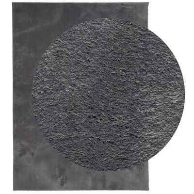 vidaXL Rug HUARTE Short Pile Soft and Washable Anthracite 140x200 cm