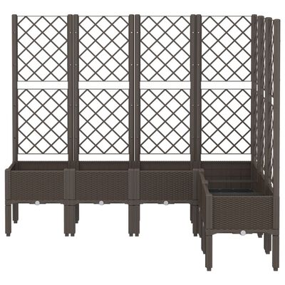 vidaXL Garden Planter with Trellis Brown 160x120x142 cm PP