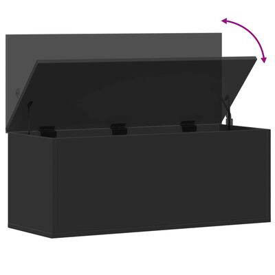 vidaXL Storage Box Black 90x35x35 cm Engineered Wood