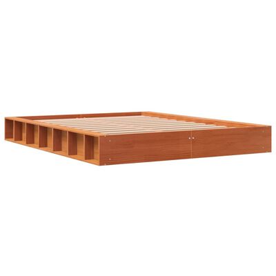 vidaXL Bed Frame without Mattress Wax Brown 140x200 cm Solid Wood Pine