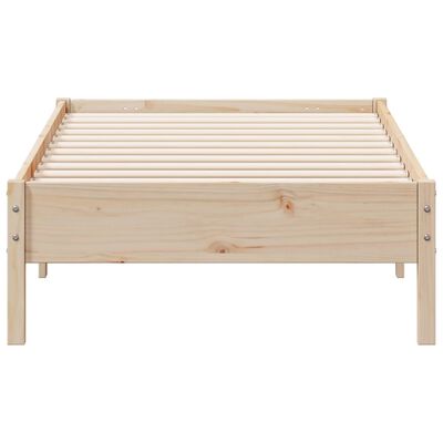 vidaXL Bed Frame without Mattress 75x190 cm Small Single Solid Wood Pine