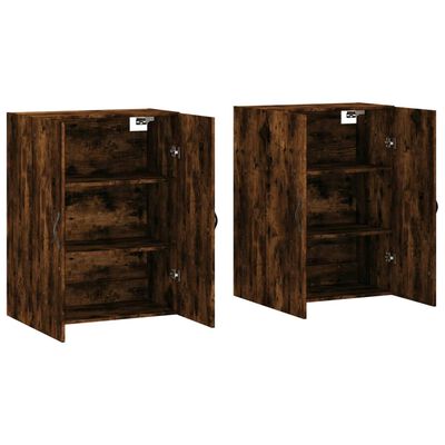 vidaXL Wall Mounted Cabinets 2 pcs Smoked Oak Engineered Wood