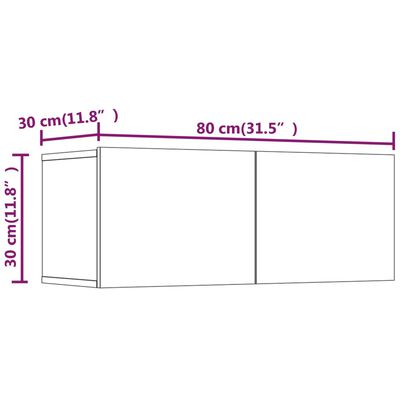 vidaXL 6 Piece TV Cabinet Set High Gloss White Engineered Wood