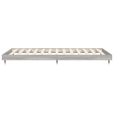 vidaXL Bed Frame without Mattress Grey Sonoma 75x190 cm Small Single Engineered Wood