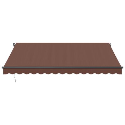 vidaXL Manual Retractable Awning with LEDs Brown 400x350 cm