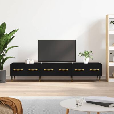 vidaXL TV Cabinet Black 150x36x30 cm Engineered Wood