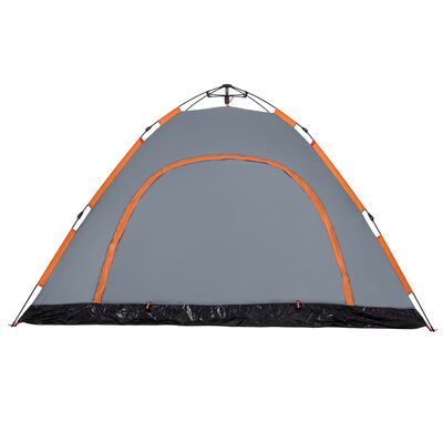 vidaXL Camping Tent 5-Person Grey and Orange Quick Release