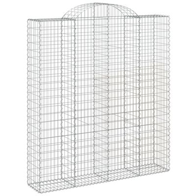 vidaXL Arched Gabion Baskets 10 pcs 200x50x220/240 cm Galvanised Iron