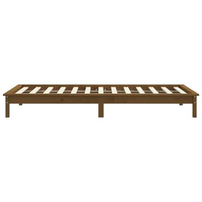 vidaXL Bed Frame without Mattress Honey Brown Small Single Solid Wood