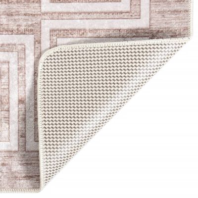 vidaXL Rug Washable Beige 120x170 cm Anti Slip