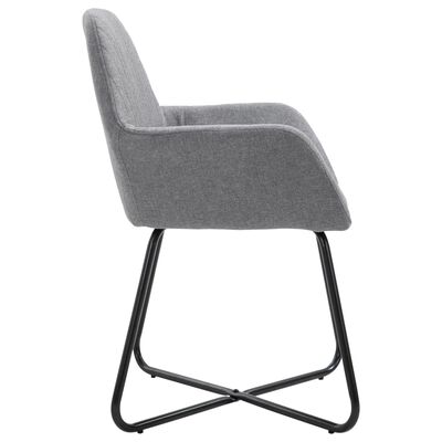 vidaXL Dining Chairs 4 pcs Light Grey Fabric