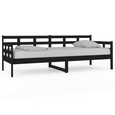 vidaXL Day Bed without Mattress Black Solid Wood Pine 80x200 cm