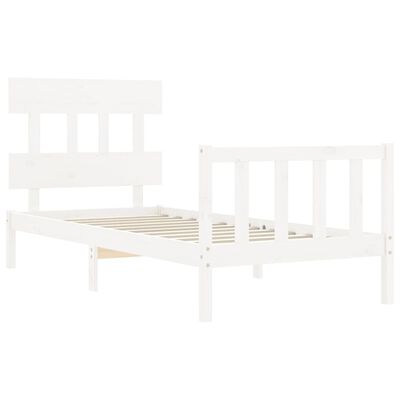 vidaXL Bed Frame without Mattress White 90x200 cm Solid Wood Pine