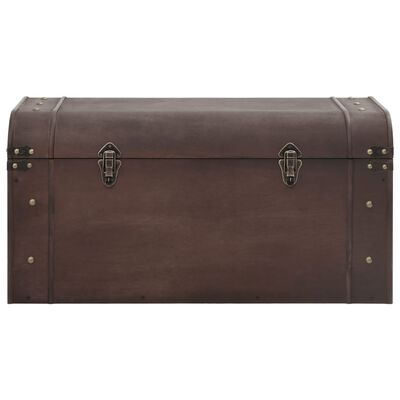 vidaXL Treasure Chest with Latches Dark Brown 79.5x39.5x39.5 cm Plywood