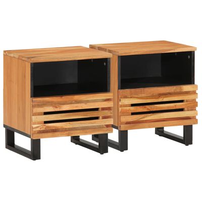 vidaXL Bedside Cabinets 2 pcs 40x33x46 cm Solid Wood Acacia