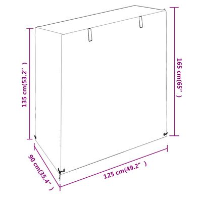 vidaXL Swing Bench Cover 8 Eyelets 125x90x135/165 cm Polyethylene