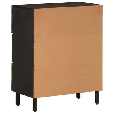 vidaXL Side Cabinet Black 60x33x75 cm Solid Wood Mango