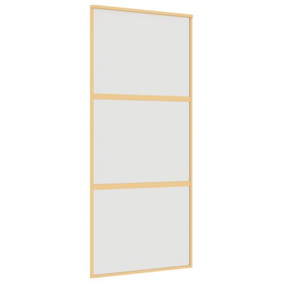 vidaXL Sliding Door Gold 90x205 cm Frosted ESG Glass and Aluminium