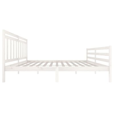 vidaXL Bed Frame without Mattress White Solid Wood 200x200 cm (810451+814115)