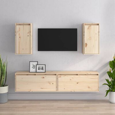 vidaXL TV Cabinets 4 pcs Solid Wood Pine