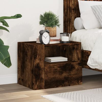 vidaXL Wall-mounted Bedside Cabinet Smoked Oak 45x30x35 cm