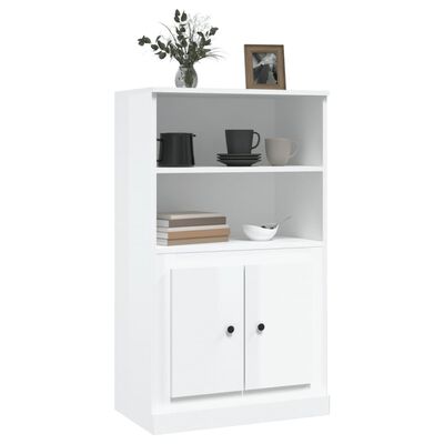 vidaXL Highboard High Gloss White 60x35.5x103.5 cm Engineered Wood