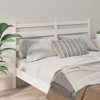 vidaXL Bed Headboard White 206x4x100 cm Solid Wood Pine