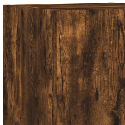 vidaXL 7 Piece TV Wall Cabinet Set with LED Lights Smoked Oak