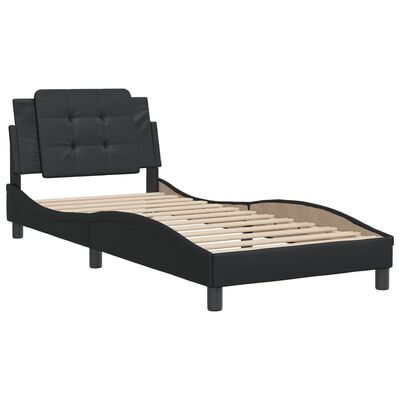 vidaXL Bed Frame without Mattress Black 100x200 cm Faux Leather