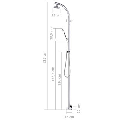 vidaXL Garden Shower 215 cm Aluminium