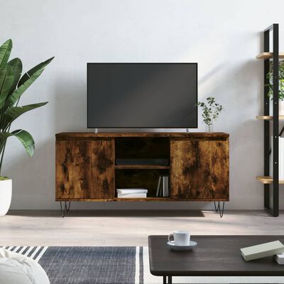 vidaXL TV Cabinet Smoked Oak 104x35x50 cm Engineered Wood