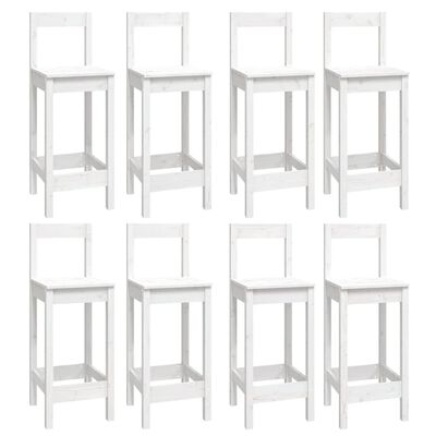 vidaXL 9 Piece Bar Set White Solid Wood Pine