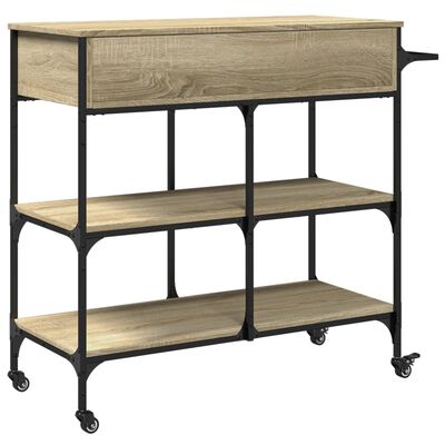 vidaXL Kitchen Trolley Sonoma Oak 105x42x95 cm Engineered Wood