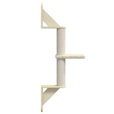 vidaXL Wall-mounted Cat Tree with Scratching Post Cream 85.5 cm