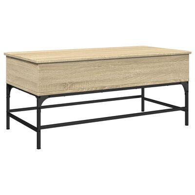 vidaXL Coffee Table Sonoma Oak 100x50x45 cm Engineered Wood and Metal