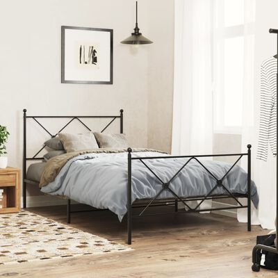 vidaXL Metal Headboard Black 100cm