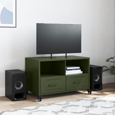 vidaXL TV Cabinet Olive Green 68x39x43.5 cm Steel