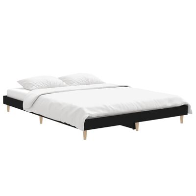 vidaXL Bed Frame without Mattress Black 140x190 cm Engineered Wood