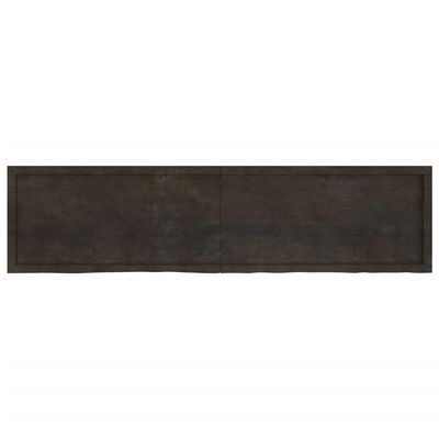 vidaXL Table Top Dark Brown 200x50x(2-4) cm Treated Solid Wood Oak