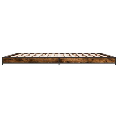 vidaXL Bed Frame without Mattress Smoked Oak 200x200 cm