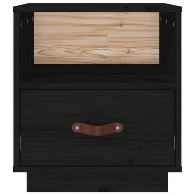 vidaXL Bedside Cabinets 2 pcs Black 40x34x45 cm Solid Wood Pine