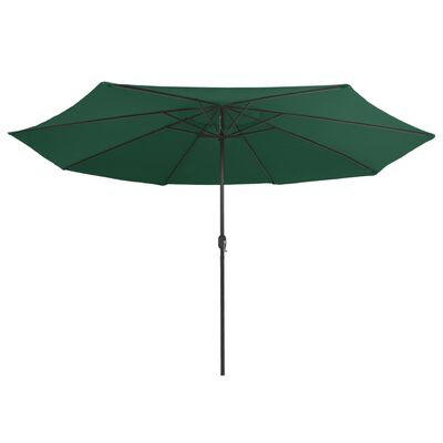 vidaXL Garden Parasol with Metal Pole 390 cm Green