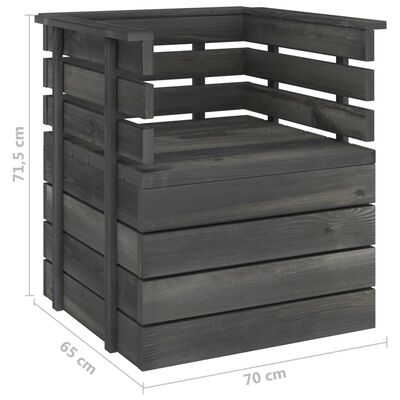 vidaXL 8 Piece Garden Pallet Lounge Set Solid Pinewood Dark Grey