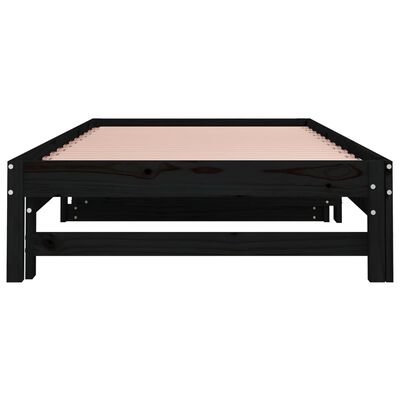 vidaXL Pull-out Day Bed without Mattress Black 2x(80x200) cm