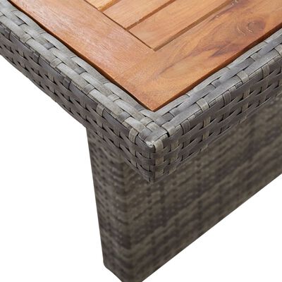 vidaXL Garden Table 240x90x74 cm Poly Rattan and Solid Acacia Wood